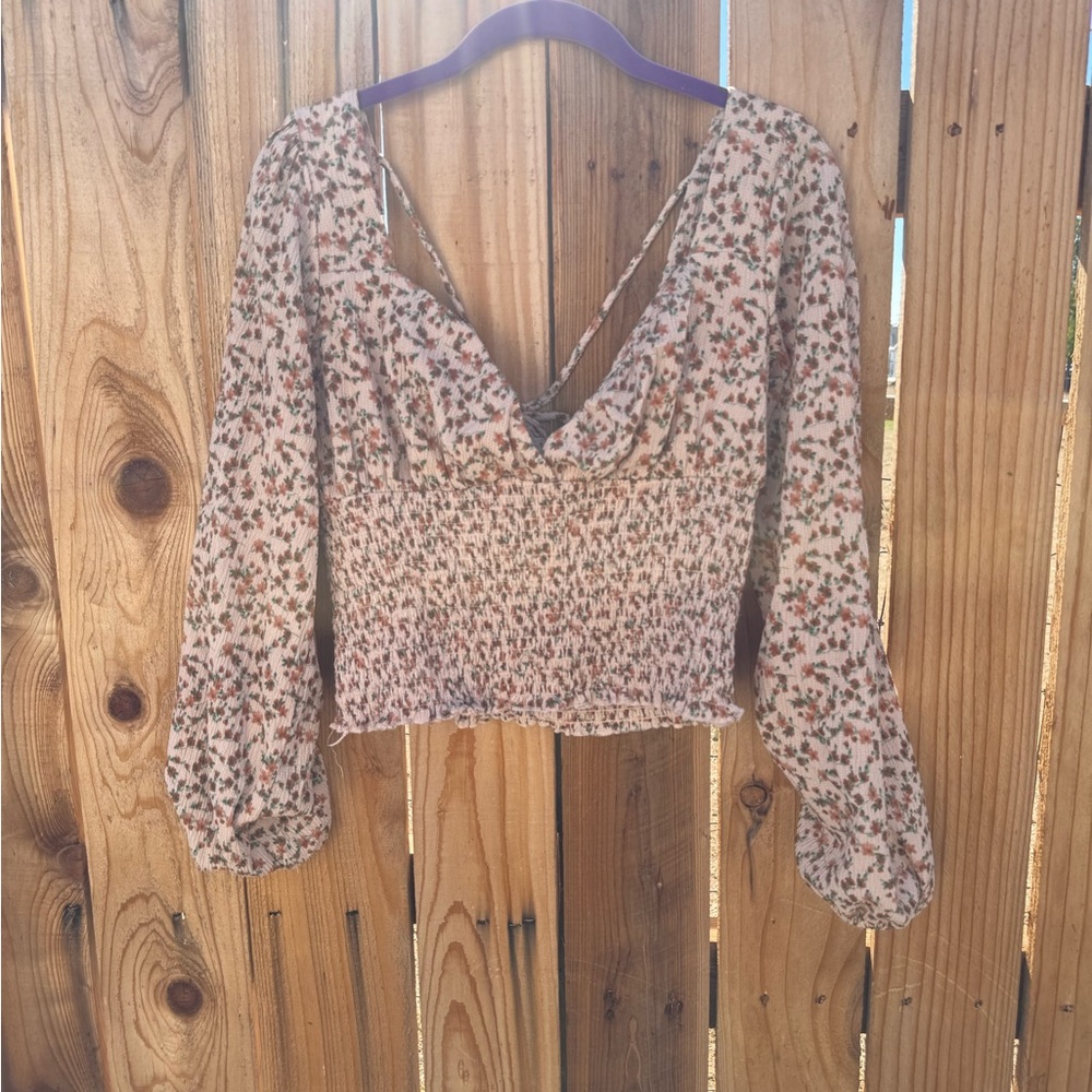 Bloomfield Floral Smocked Women's Top XL
